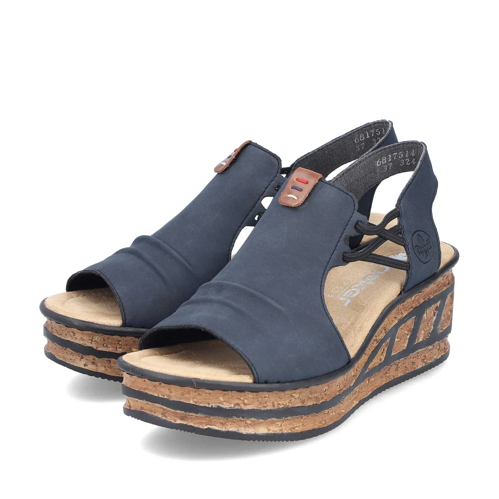 Women'S Wedge Sandals Steel Blue Ladies Heeled Shoes