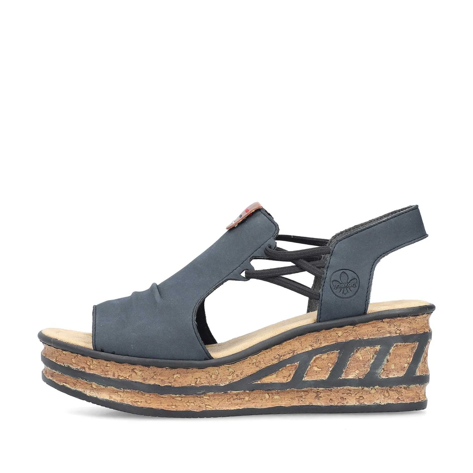 Women'S Wedge Sandals Steel Blue Ladies Heeled Shoes