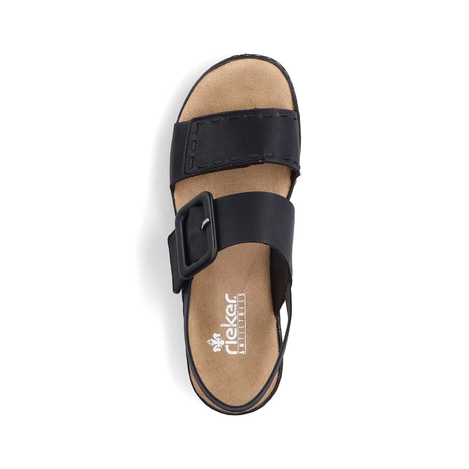 New Women'S Wedge Sandals Jet Black Ladies Heeled Shoes