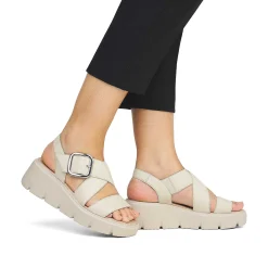 Clearance Women'S Wedge Sandals Sand Beige Ladies Heeled Shoes