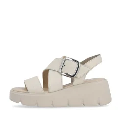 Clearance Women'S Wedge Sandals Sand Beige Ladies Heeled Shoes
