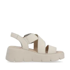 Clearance Women'S Wedge Sandals Sand Beige Ladies Heeled Shoes