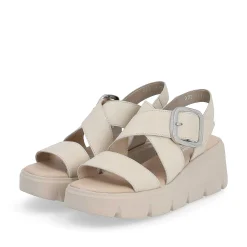 Clearance Women'S Wedge Sandals Sand Beige Ladies Heeled Shoes