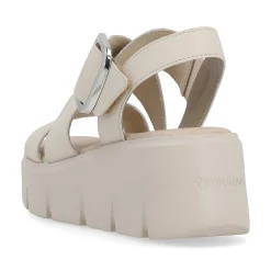 Clearance Women'S Wedge Sandals Sand Beige Ladies Heeled Shoes