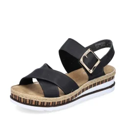 New Women'S Wedge Sandals Graphite Black Ladies Heeled Shoes