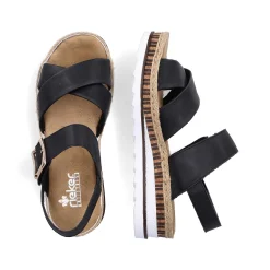 New Women'S Wedge Sandals Graphite Black Ladies Heeled Shoes