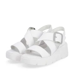 Women'S Wedge Sandals Antique White Ladies Heeled Shoes