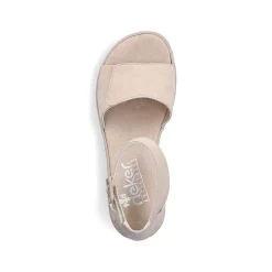 Clearance Women'S Wedge Sandals Light Beige Ladies Heeled Shoes