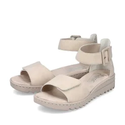 Clearance Women'S Wedge Sandals Light Beige Ladies Heeled Shoes