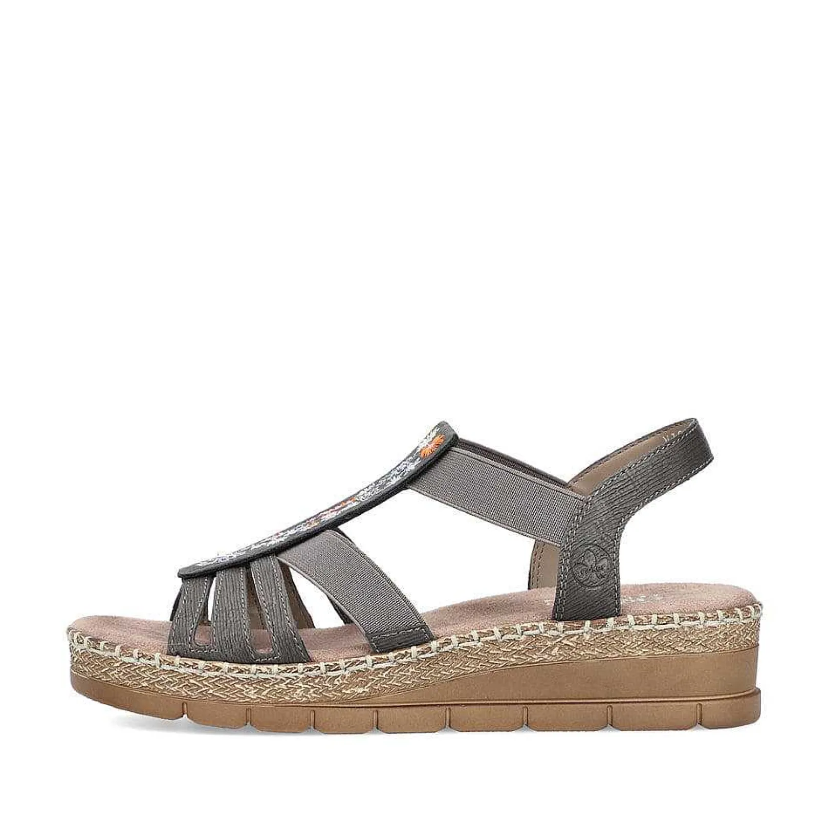 New Women'S Wedge Sandals Asphalt Gray Ladies Heeled Shoes