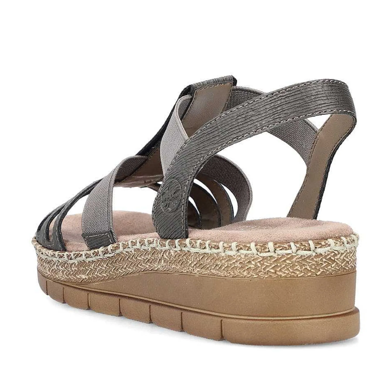 New Women'S Wedge Sandals Asphalt Gray Ladies Heeled Shoes
