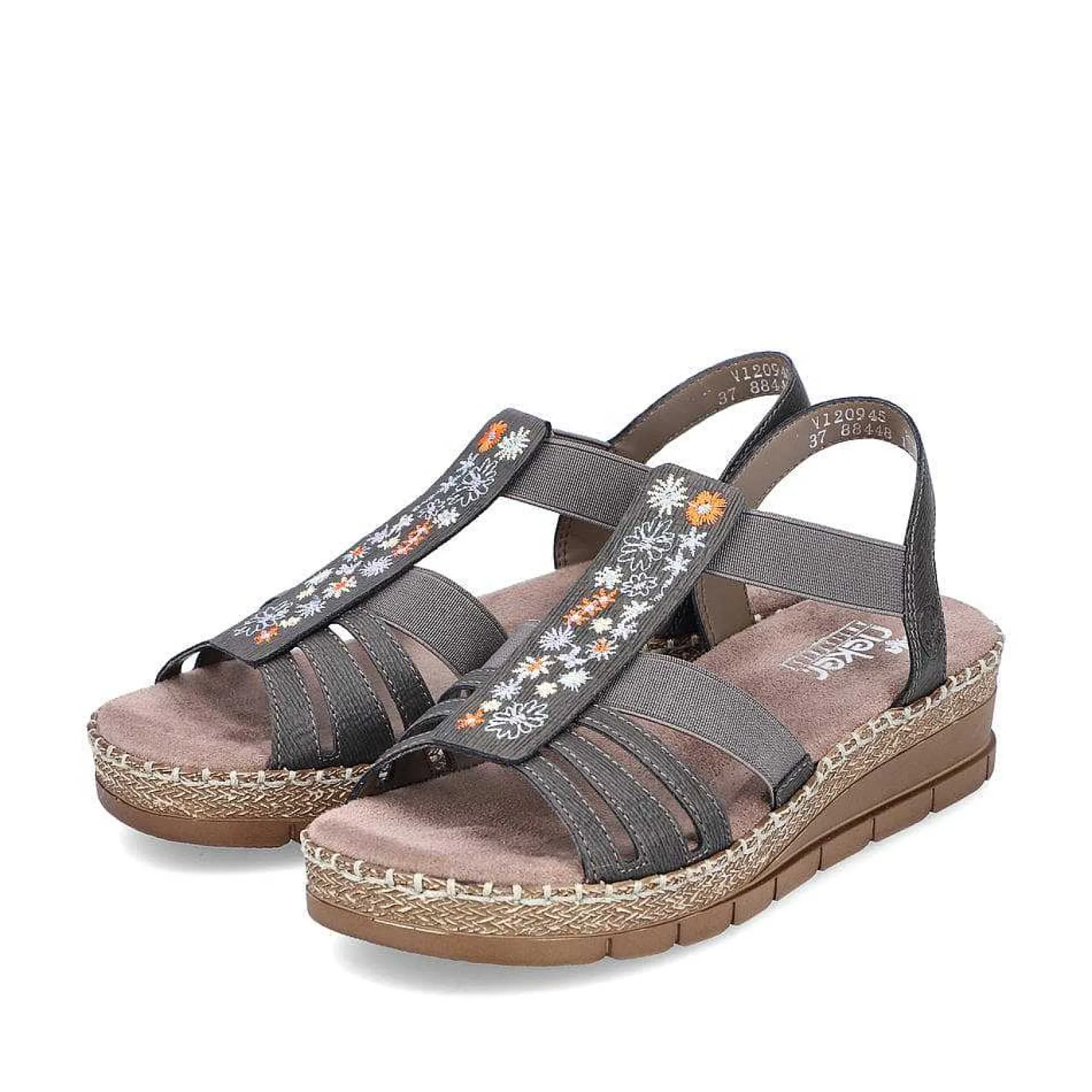 New Women'S Wedge Sandals Asphalt Gray Ladies Heeled Shoes