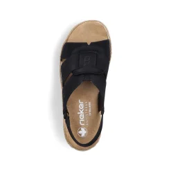 Outlet Women'S Wedge Sandals Jet Black Ladies Sandals & Sandals