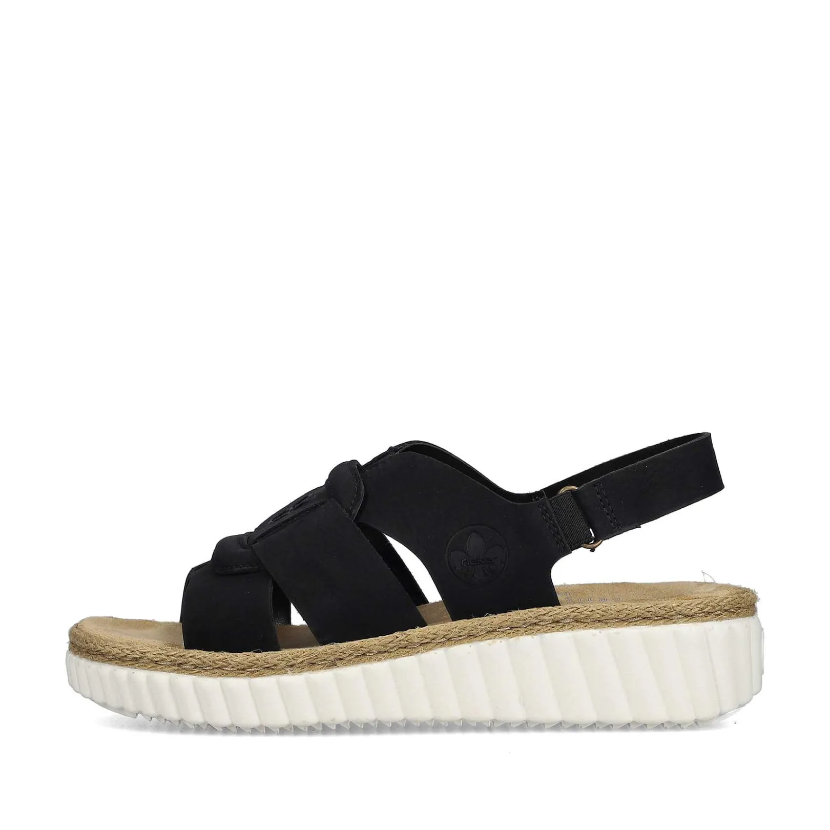 Outlet Women'S Wedge Sandals Jet Black Ladies Sandals & Sandals