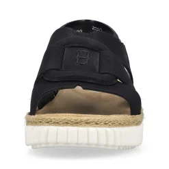 Outlet Women'S Wedge Sandals Jet Black Ladies Sandals & Sandals