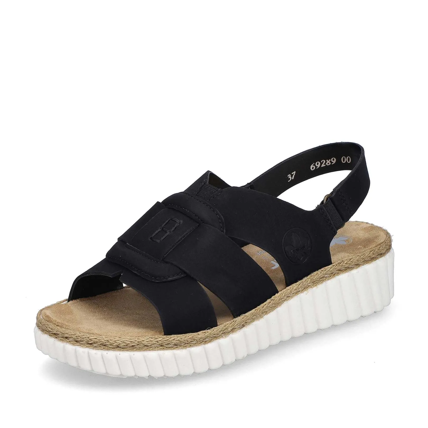 Outlet Women'S Wedge Sandals Jet Black Ladies Sandals & Sandals