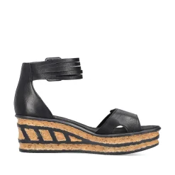 Discount Women'S Wedge Sandals Glossy Black Men'S Summer Shoes