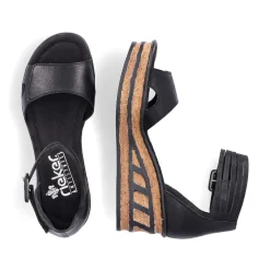 Discount Women'S Wedge Sandals Glossy Black Men'S Summer Shoes