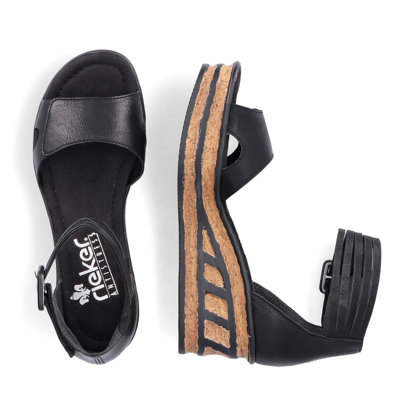 Discount Women'S Wedge Sandals Glossy Black Men'S Summer Shoes