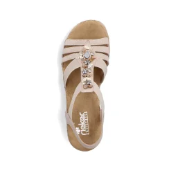Clearance Women'S Wedge Sandals Cream Beige Ladies Heeled Shoes