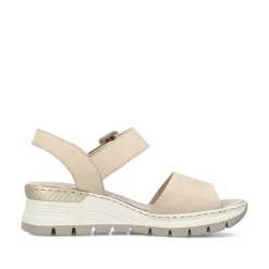 Outlet Women'S Wedge Sandals Champagne Ladies Sandals & Sandals