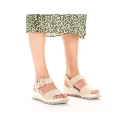 Outlet Women'S Wedge Sandals Champagne Ladies Sandals & Sandals