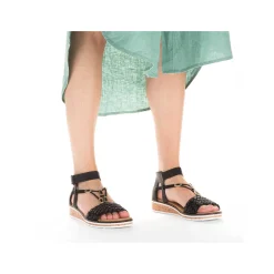 Online Women'S Wedge Sandals Night Black Ladies Sandals & Sandals