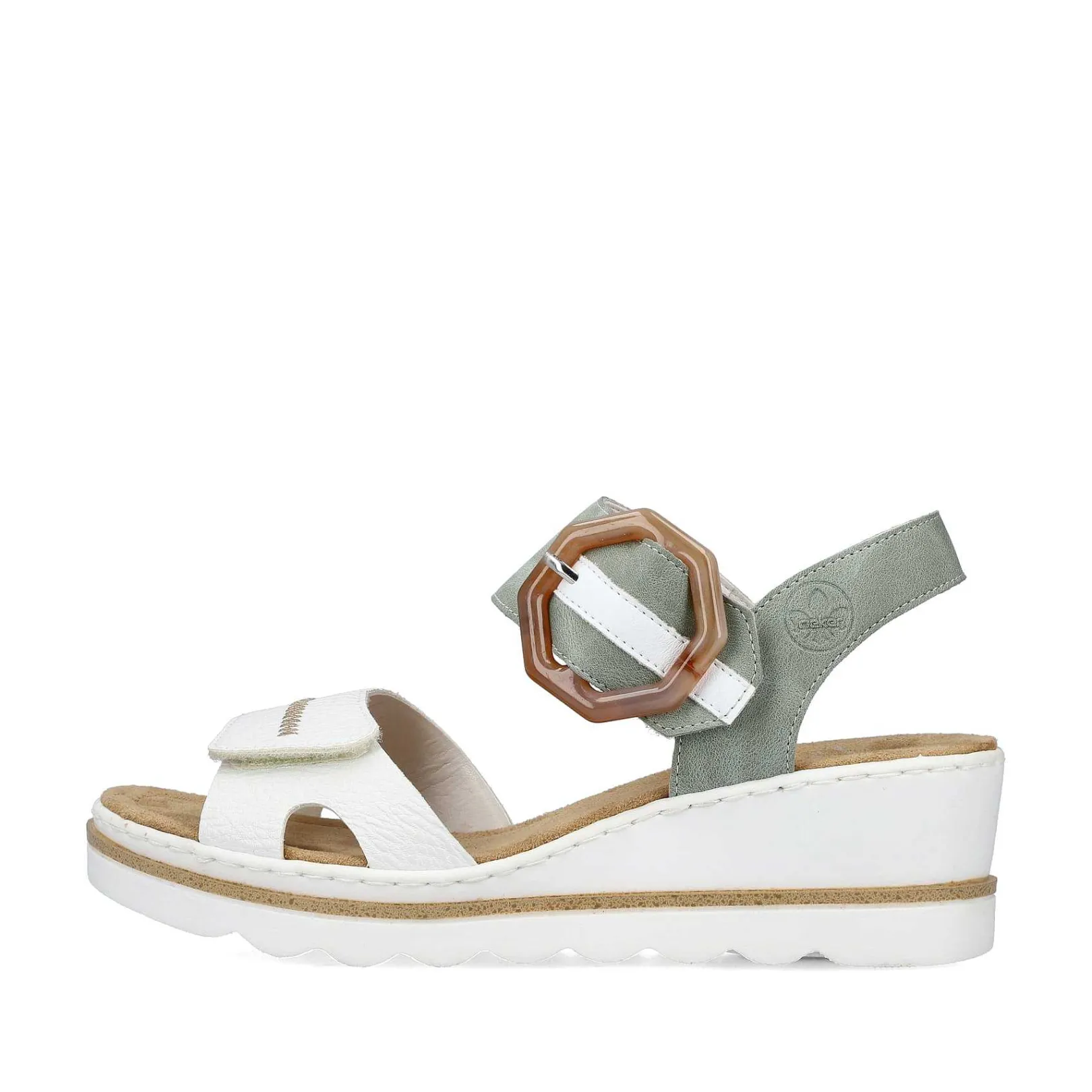 Online Women'S Wedge Sandals Mint Green-Lily White Ladies Heeled Shoes