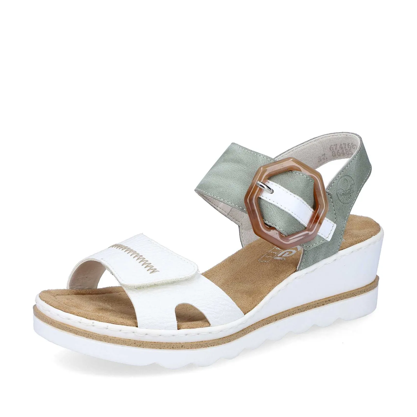 Online Women'S Wedge Sandals Mint Green-Lily White Ladies Heeled Shoes