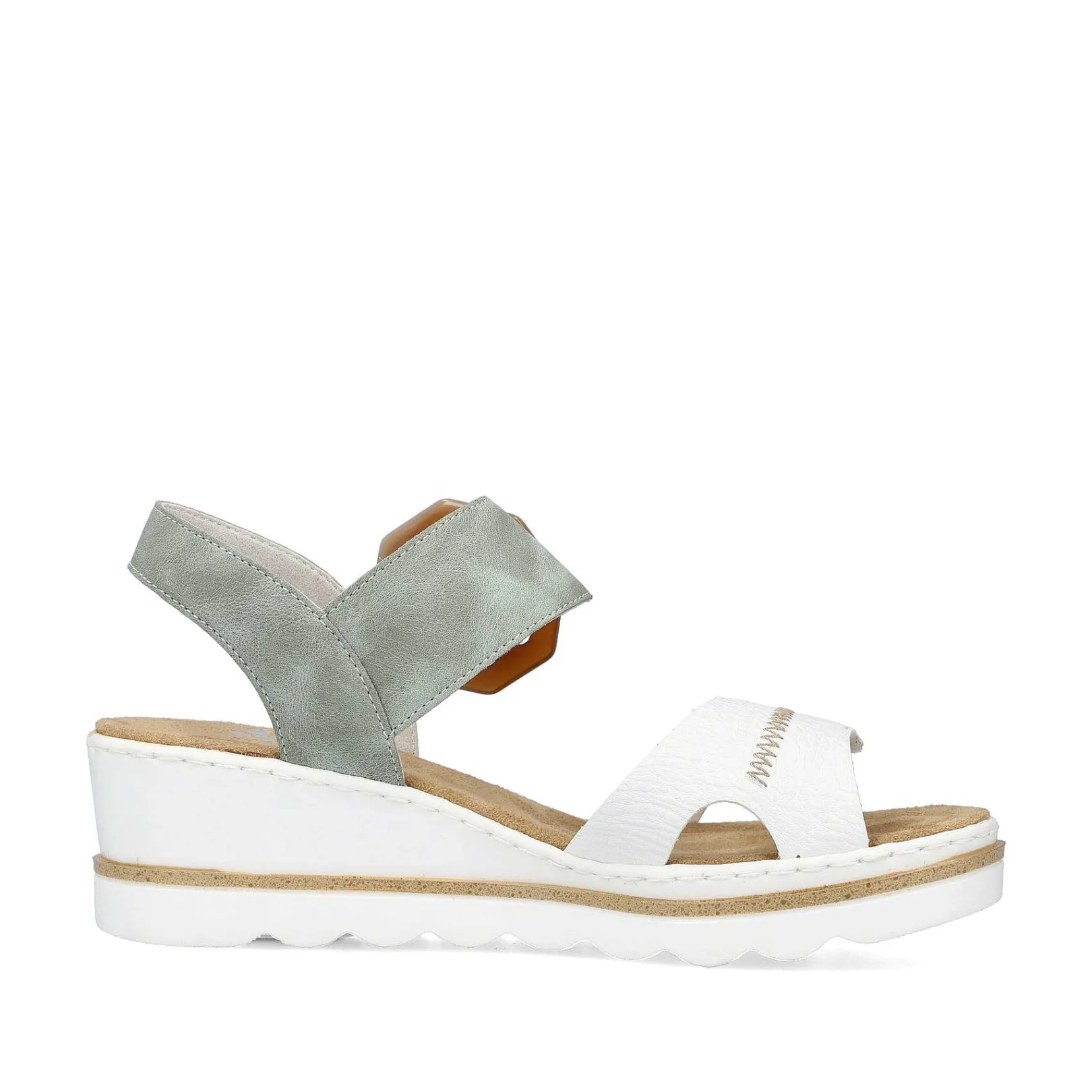 Online Women'S Wedge Sandals Mint Green-Lily White Ladies Heeled Shoes