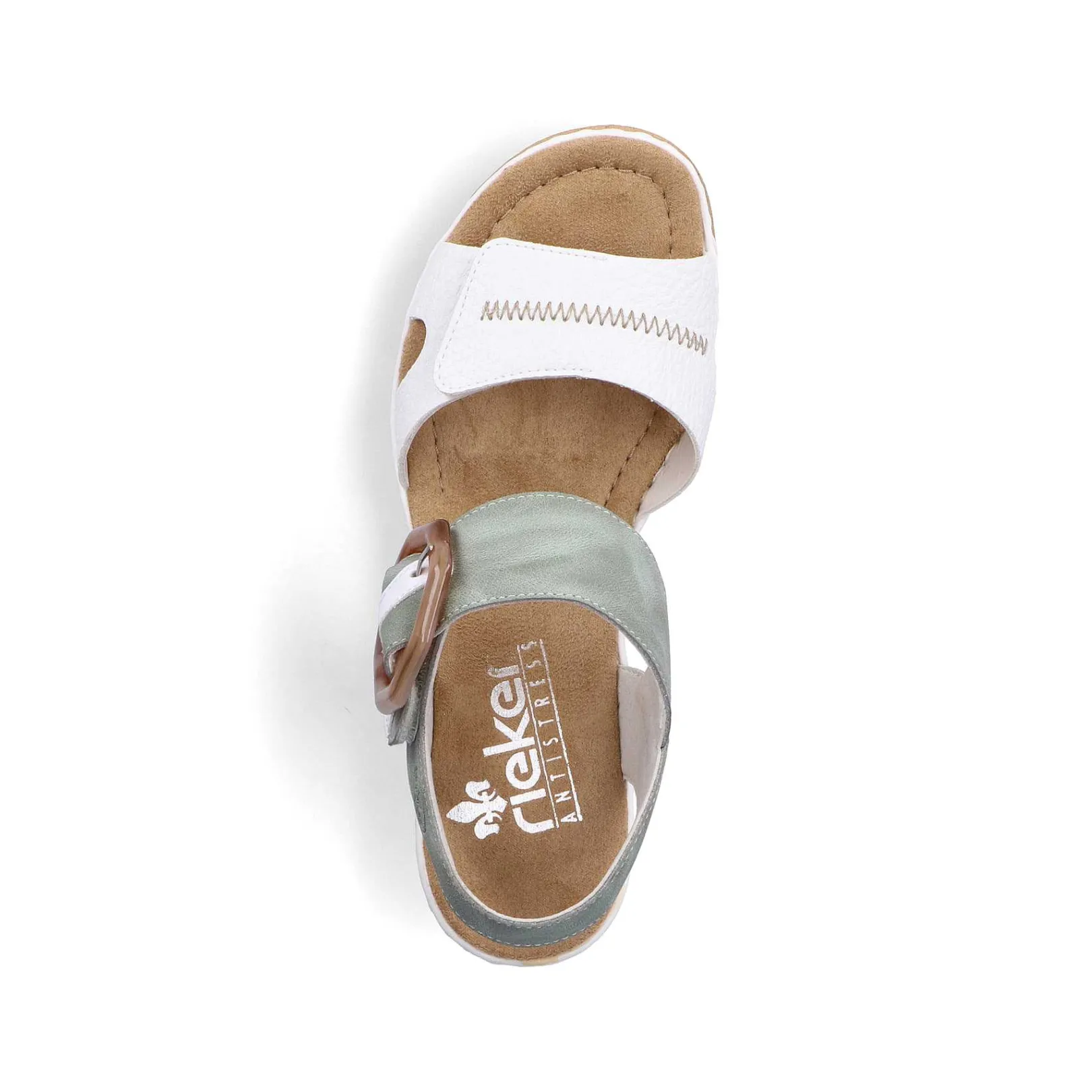 Online Women'S Wedge Sandals Mint Green-Lily White Ladies Heeled Shoes