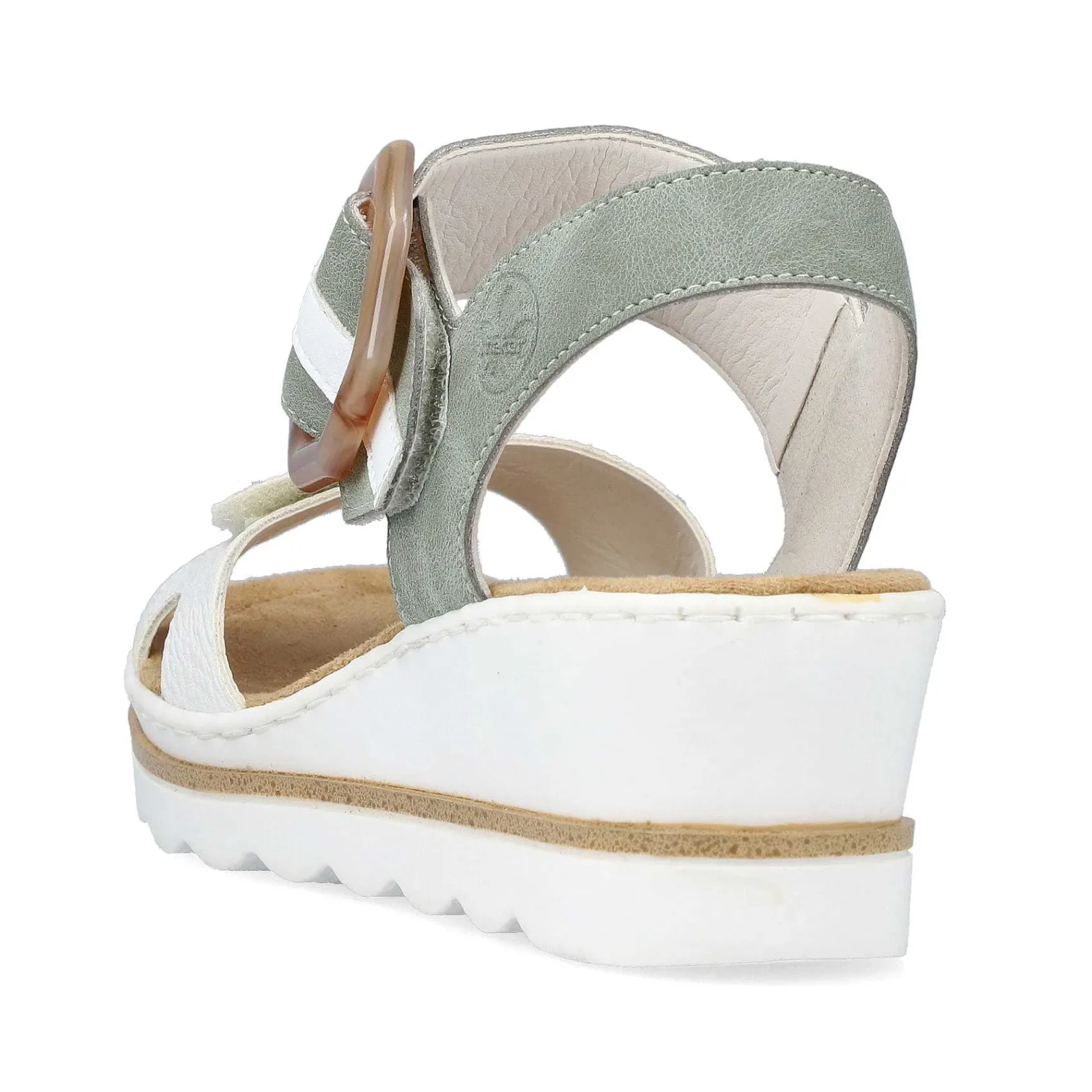 Online Women'S Wedge Sandals Mint Green-Lily White Ladies Heeled Shoes