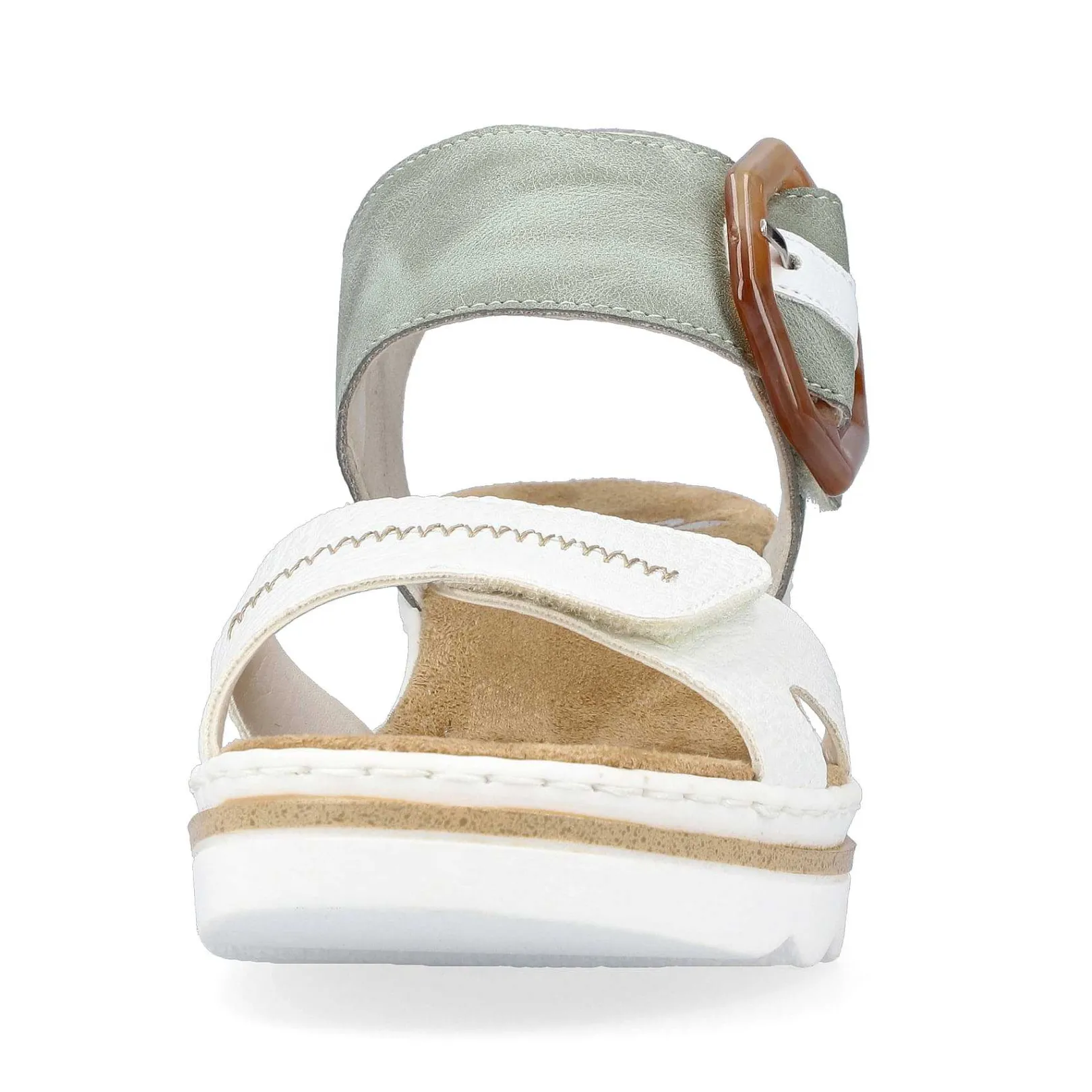 Online Women'S Wedge Sandals Mint Green-Lily White Ladies Heeled Shoes