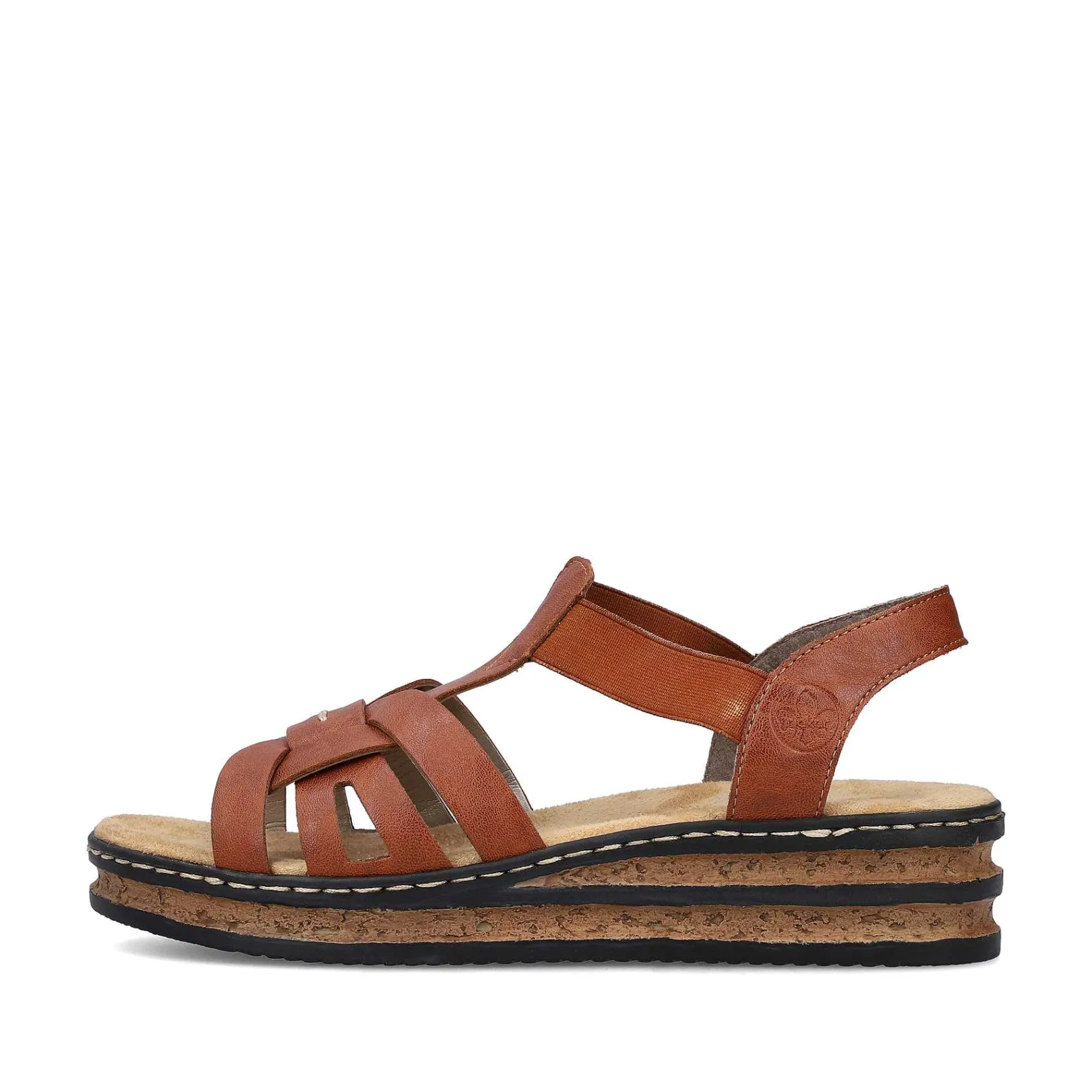 Sale Women'S Wedge Sandals Chestnut Brown Ladies Heeled Shoes