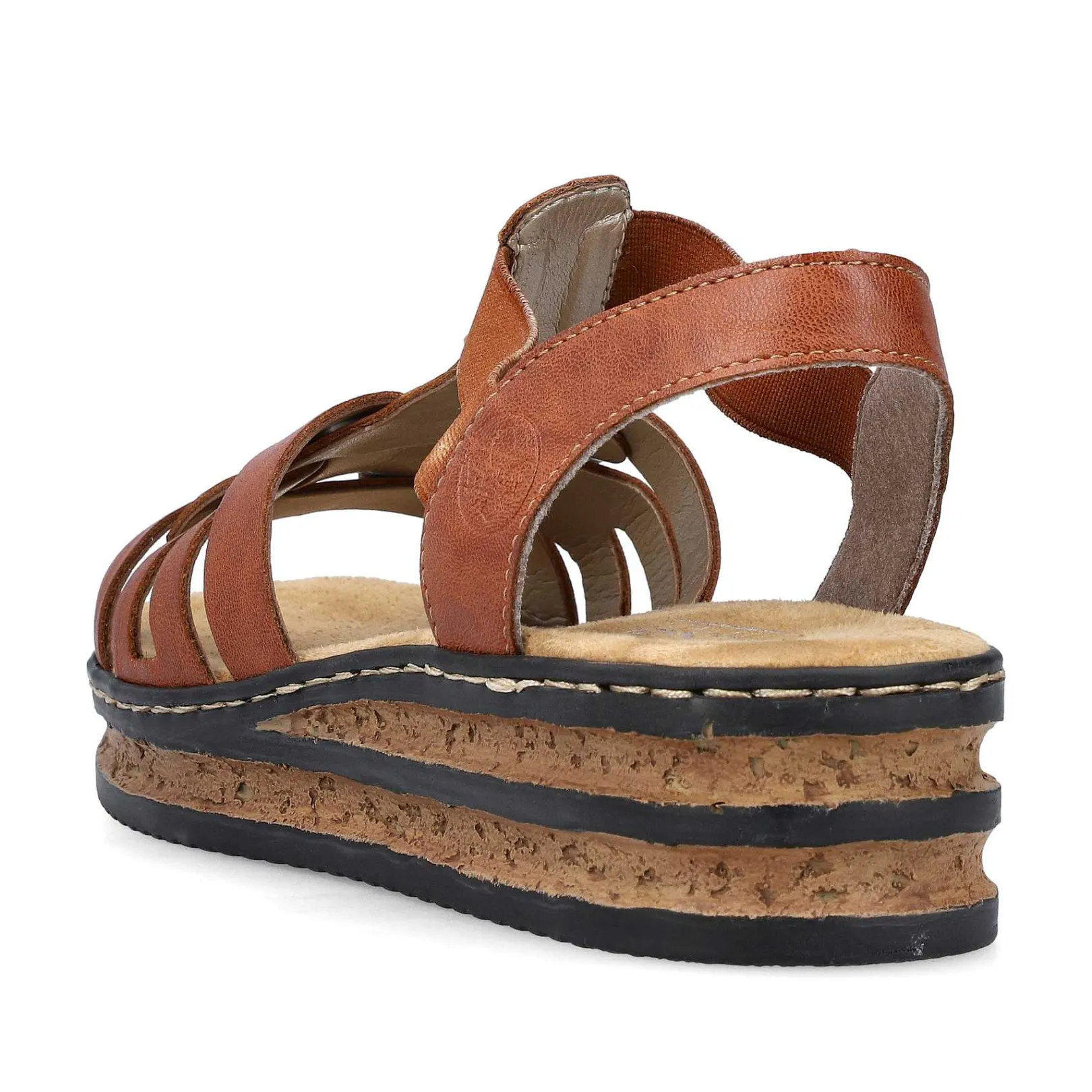 Sale Women'S Wedge Sandals Chestnut Brown Ladies Heeled Shoes