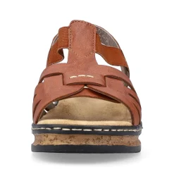 Sale Women'S Wedge Sandals Chestnut Brown Ladies Heeled Shoes