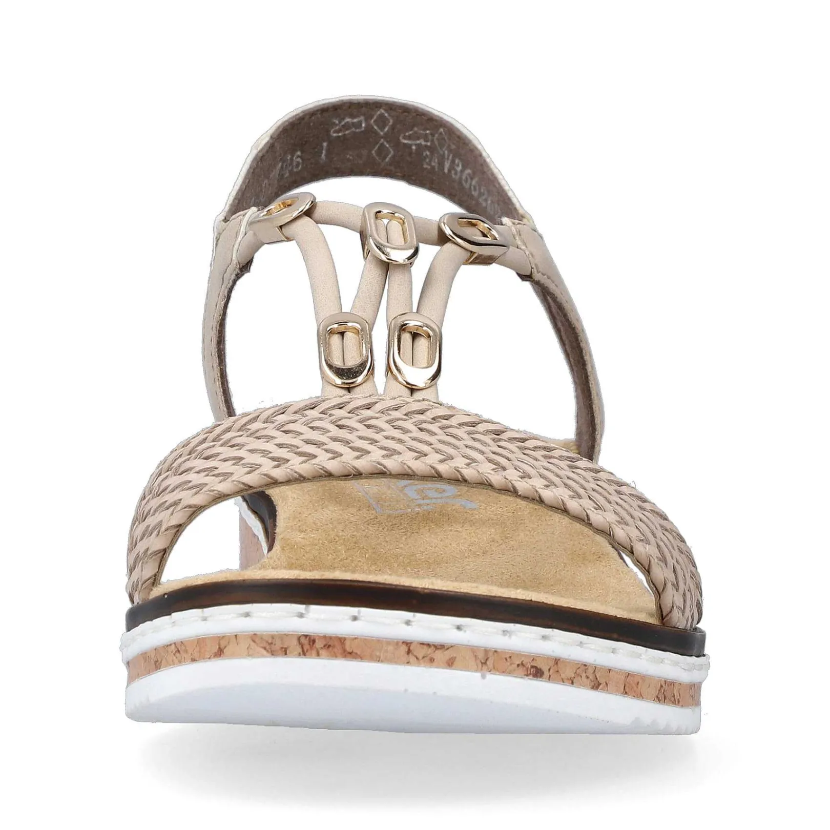 Discount Women'S Wedge Sandals Beige Ladies Heeled Shoes