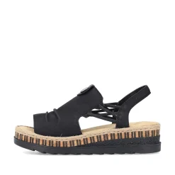 Outlet Women'S Wedge Sandals Midnight Black Men'S Summer Shoes