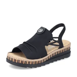Outlet Women'S Wedge Sandals Midnight Black Men'S Summer Shoes