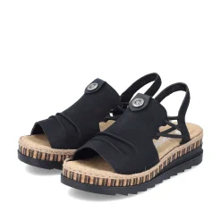 Outlet Women'S Wedge Sandals Midnight Black Men'S Summer Shoes