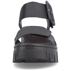 Hot Women'S Wedge Sandals Jet Black Ladies Heeled Shoes