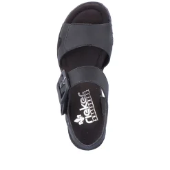 Hot Women'S Wedge Sandals Jet Black Ladies Heeled Shoes