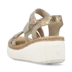 Discount Women'S Wedge Sandals Multi-Bronze Metallic Ladies Heeled Shoes