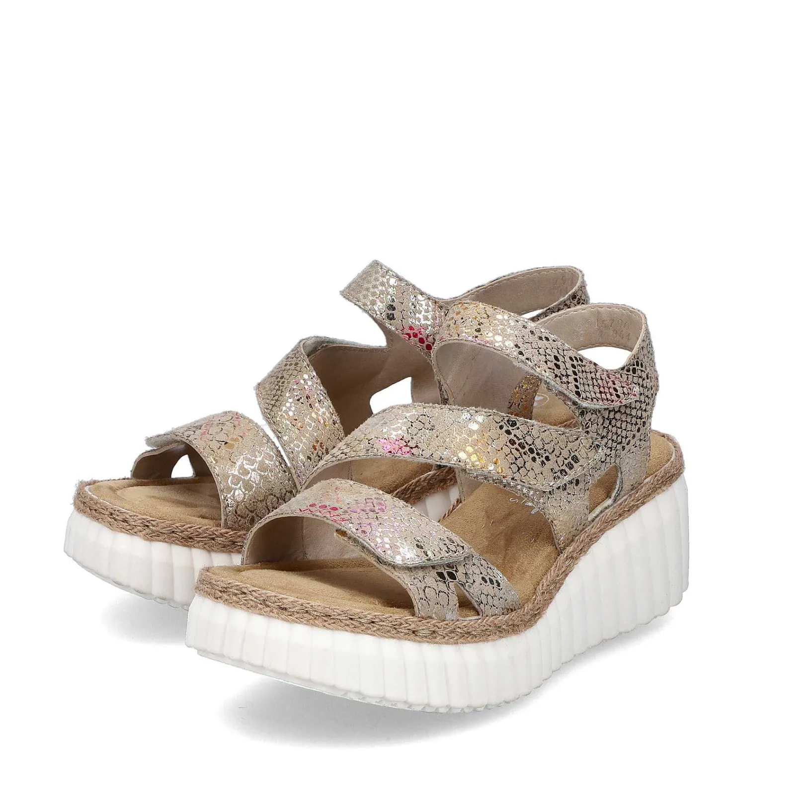 Discount Women'S Wedge Sandals Multi-Bronze Metallic Ladies Heeled Shoes