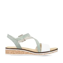 Hot Women'S Wedge Sandals Mint Green-Pearl White Ladies Heeled Shoes