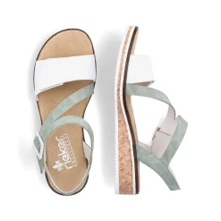 Hot Women'S Wedge Sandals Mint Green-Pearl White Ladies Heeled Shoes