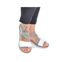 Hot Women'S Wedge Sandals Mint Green-Pearl White Ladies Heeled Shoes