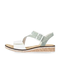 Hot Women'S Wedge Sandals Mint Green-Pearl White Ladies Heeled Shoes
