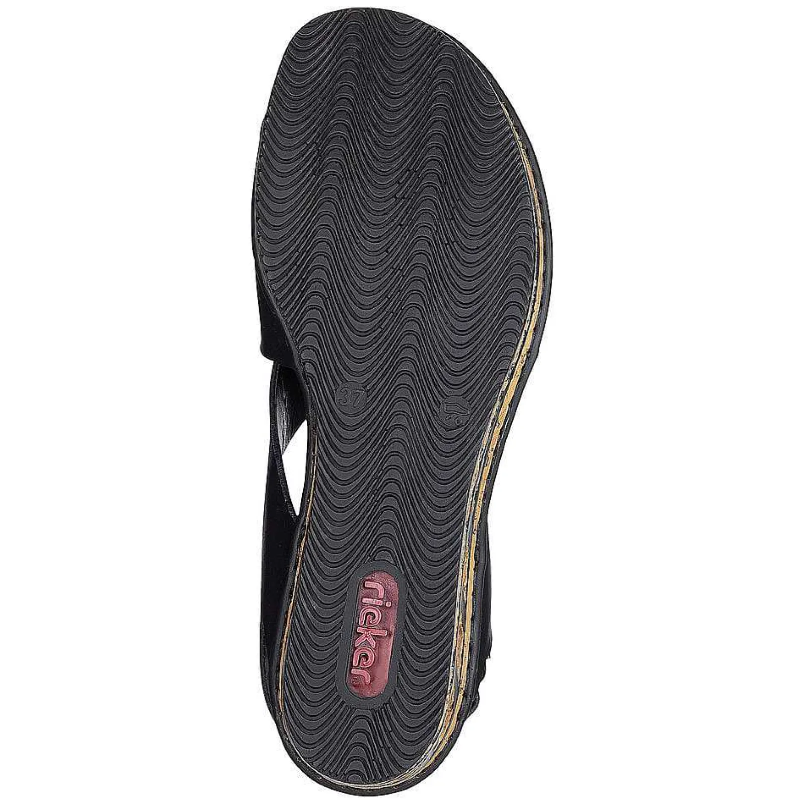Outlet Women'S Wedge Sandals Jet Black Ladies Heeled Shoes