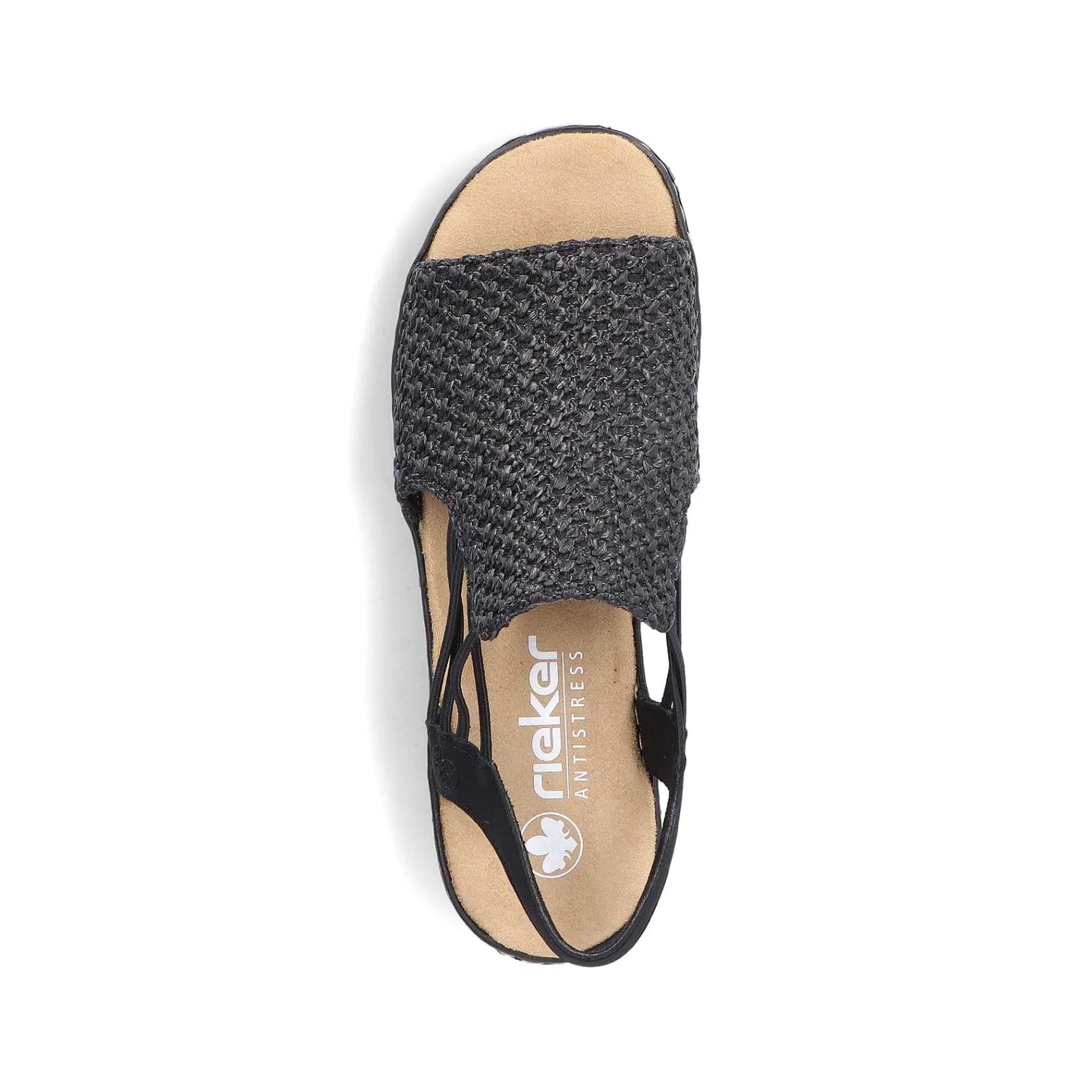 Women'S Wedge Sandals Asphalt Black Ladies Heeled Shoes